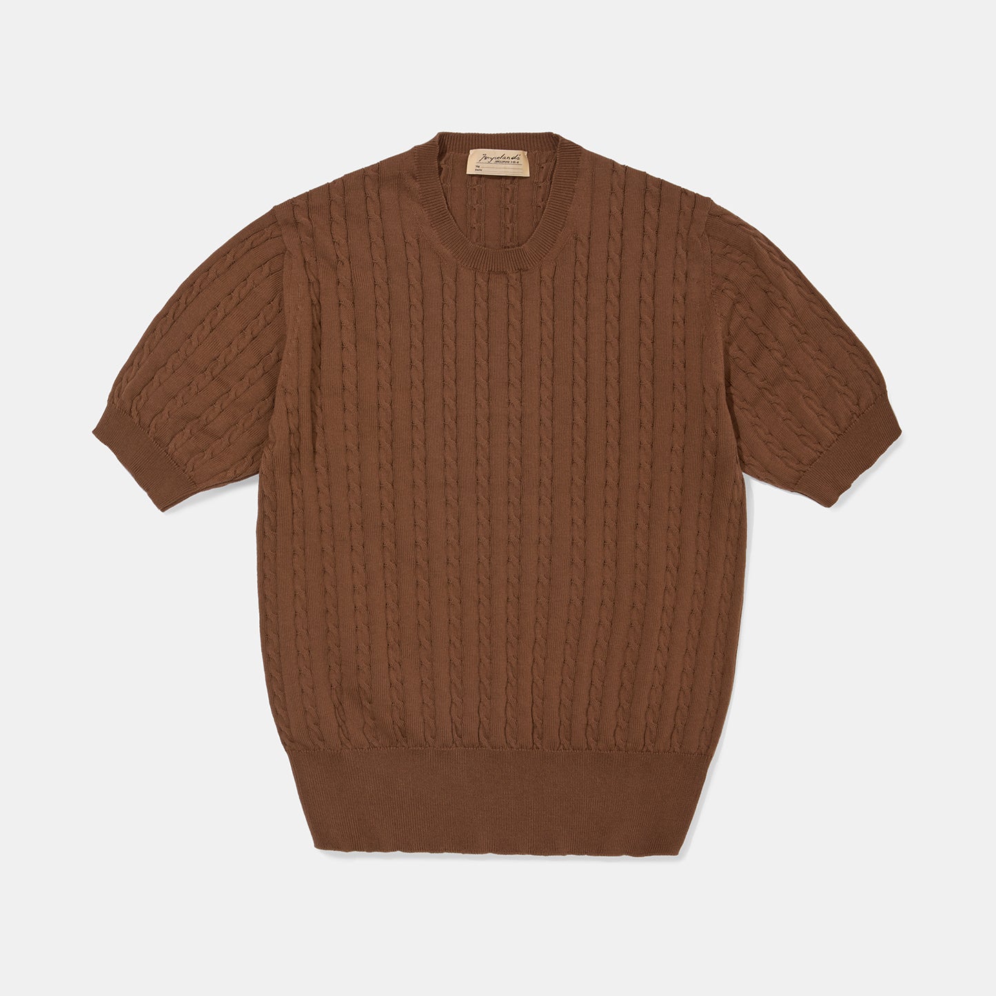 ‘Skipper’ Cable-Knit Tee Brown